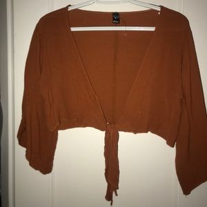 Front Tie Foley Crop Top